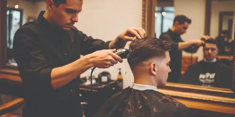 Professional hair clippers and shears ready for sharpening