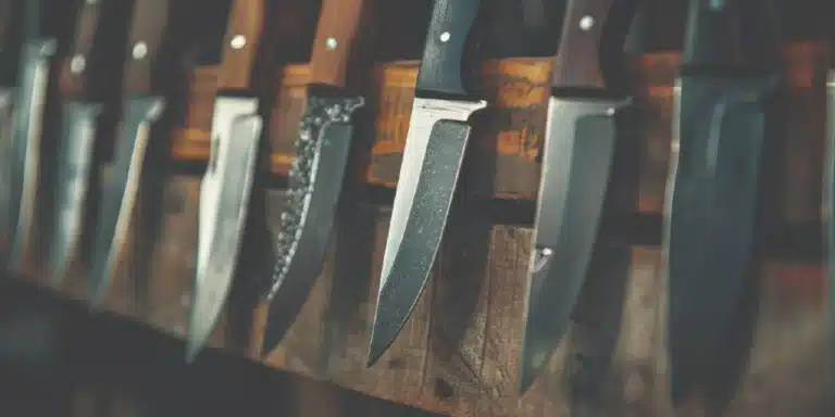 Hunter field dressing with a sharp knife